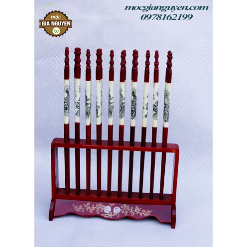 Đũa thờ gỗ gia tiên kiểu đứng 10 đôi đũa -Hàng loại 1