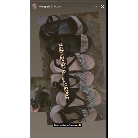 SẴN Dép sandal caro nữ tính độn đế siêu xinhh ulzzang CÓ ẢNH | VIDEO THẬT