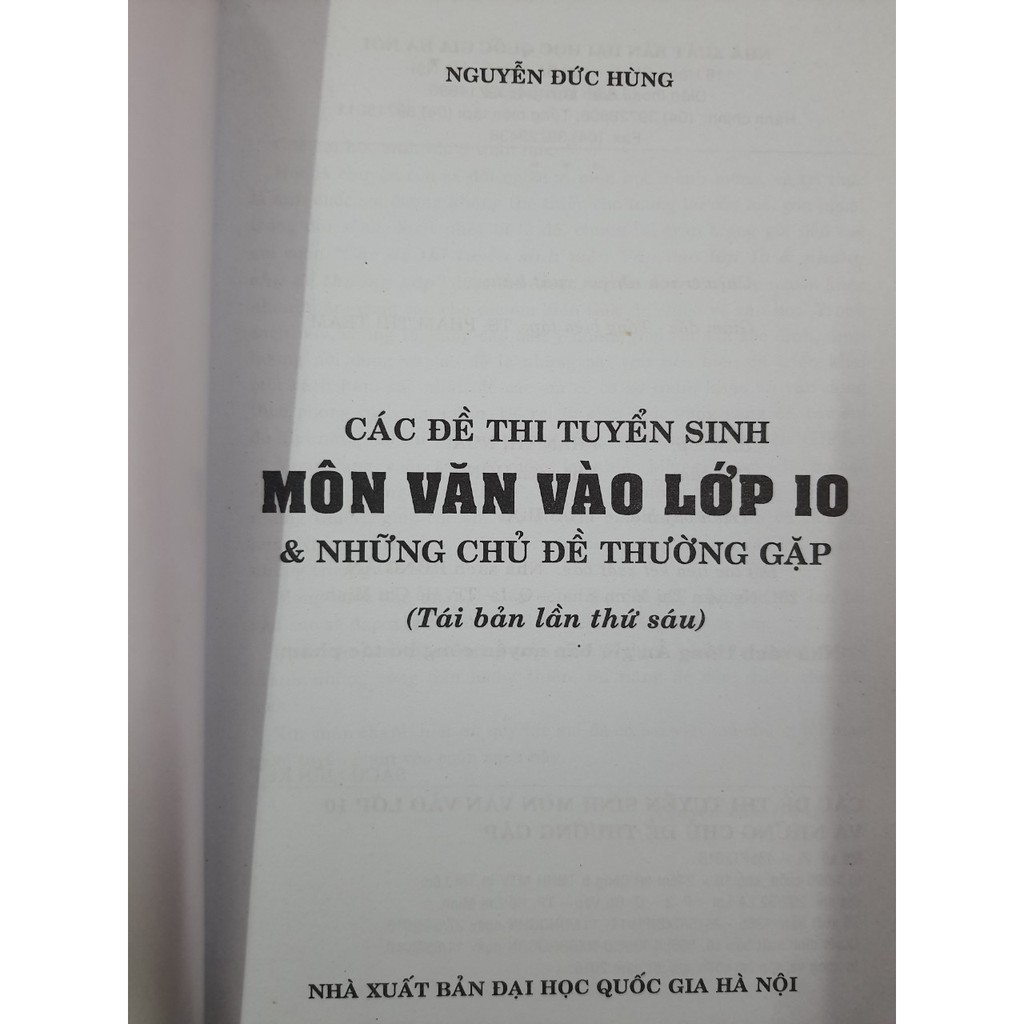 Sách - Các đề thi tuyển sinh môn Văn vào lớp 10 và những chủ đề thường gặp