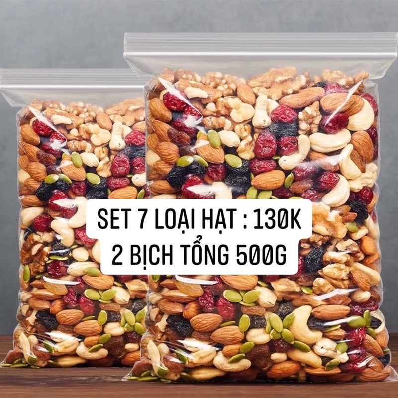 SET 2 GÓI TỔNG 500G 7 LOẠI HẠT DINH DƯỠNG