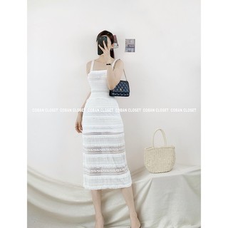 Đầm hai dây ren body