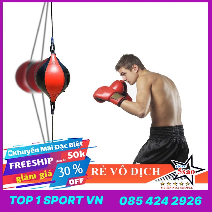 Bóng đấm phản xạ boxing 2 dây Wubotiyu-baisenna cao cấp tặng găng tay mma walon chính hãng, bảo hành bóng 6 tháng