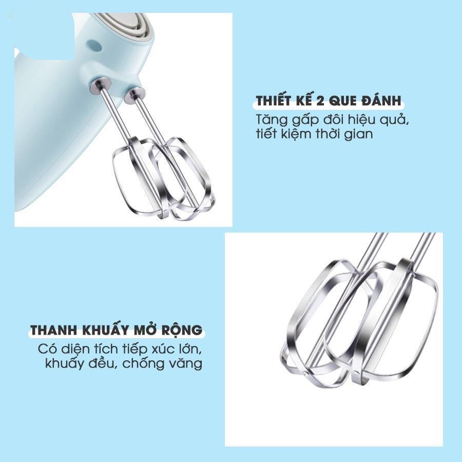 Máy Đánh Trứng Mini Cầm Tay Bear, tích hợp 5 chế độ que đánh inox chống gỉ thiết kế gọn nhẹ - LB1210212