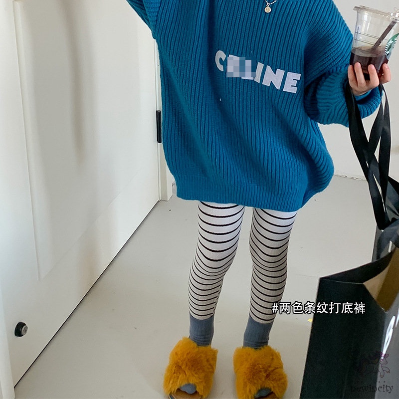 Quần Legging In Họa Tiết Kẻ Sọc Phong Cách Hàn Quốc Dễ Phối Đồ Thời Trang Cho Bé Gái