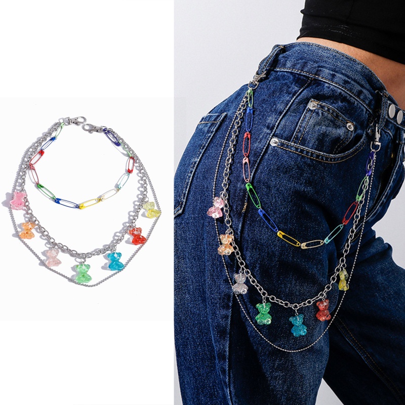 Ví Dày Có Dây Xích Phong Cách Punk Hip Hop Cá Tính Cho Nữ