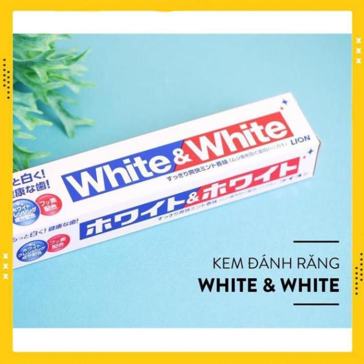 Kem Đánh Răng trắng răng LION White &amp; White Nhật Bản [HÀNG NỘI NHẬT NỘI ĐỊA]