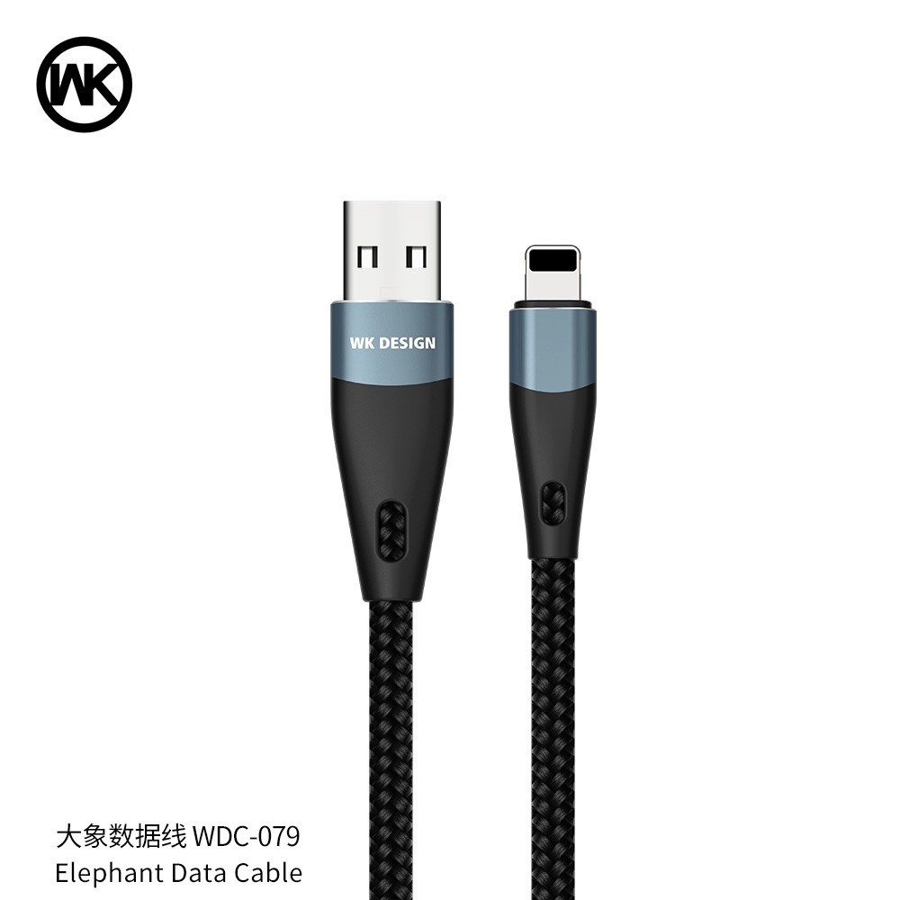 Cáp Lightning WK Con Voi WDC 079i -Cáp Sạc Nhanh Iphone Ipad -Bọc Dù Chống Đứt Gãy ( Bảo hành 24 tháng- lỗi 1 đổi 1)