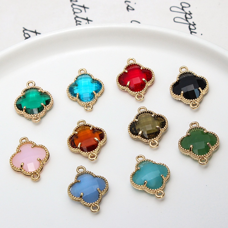 Set 5 Mặt Vòng cổ Hình Cỏ Bốn Lá DIY