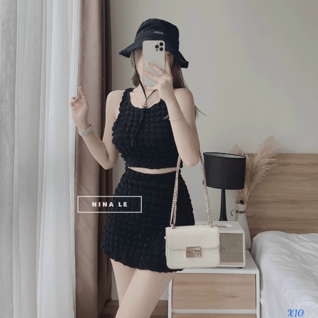 SET VÁY XỐP VUÔNG UP thoi trang shop valentina