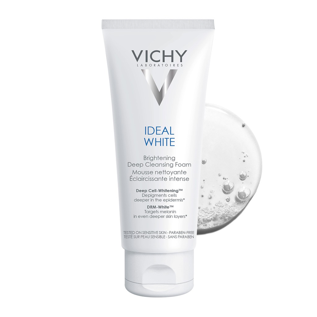 Sữa rửa mặt tạo bọt dưỡng trắng da giảm thâm nám Vichy Ideal White Brightening Deep Cleansing Foam 100ml