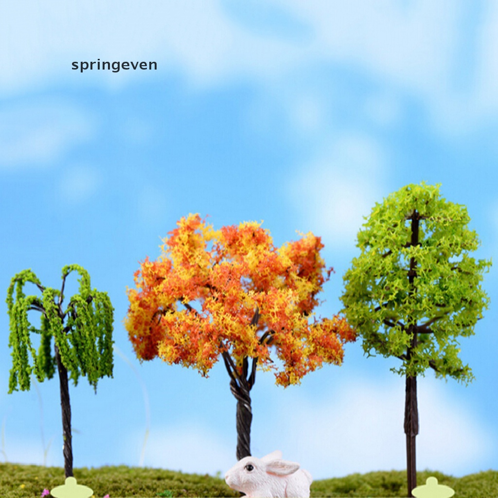 springeven Trees for Miniature Fairy Garden Ornament Dollhouse Plant Pot Figurine DIY Craft RFT