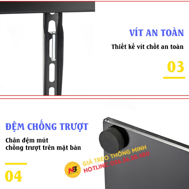 Chân Tivi Để Bàn Đa Năng ErgoTek E606 32 - 40 - 43 - 49 - 50 - 55 Inch - Chân Đế Tivi Đặt Bàn Mặt Kính Cường Lực