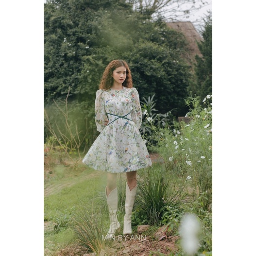 Đầm xoè đè dây eo chất tơ ánh duyên dáng Maria dress