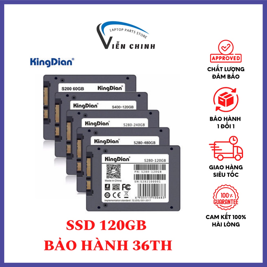 Ổ cứng Laptop SSD 120Gb tốc độ cao - Chính hãng - Mới 100% - Bảo hành 3 năm - SSD 120GB KINGDIAN