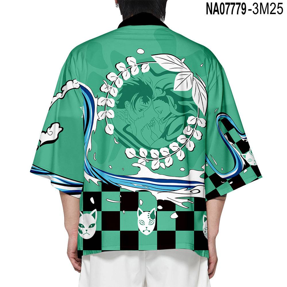 Áo Khoác Kimono Tay Dài Hóa Trang Nhân Vật Haori Anime Demon Slayer Tanjiro Zenitsu Plus Size
