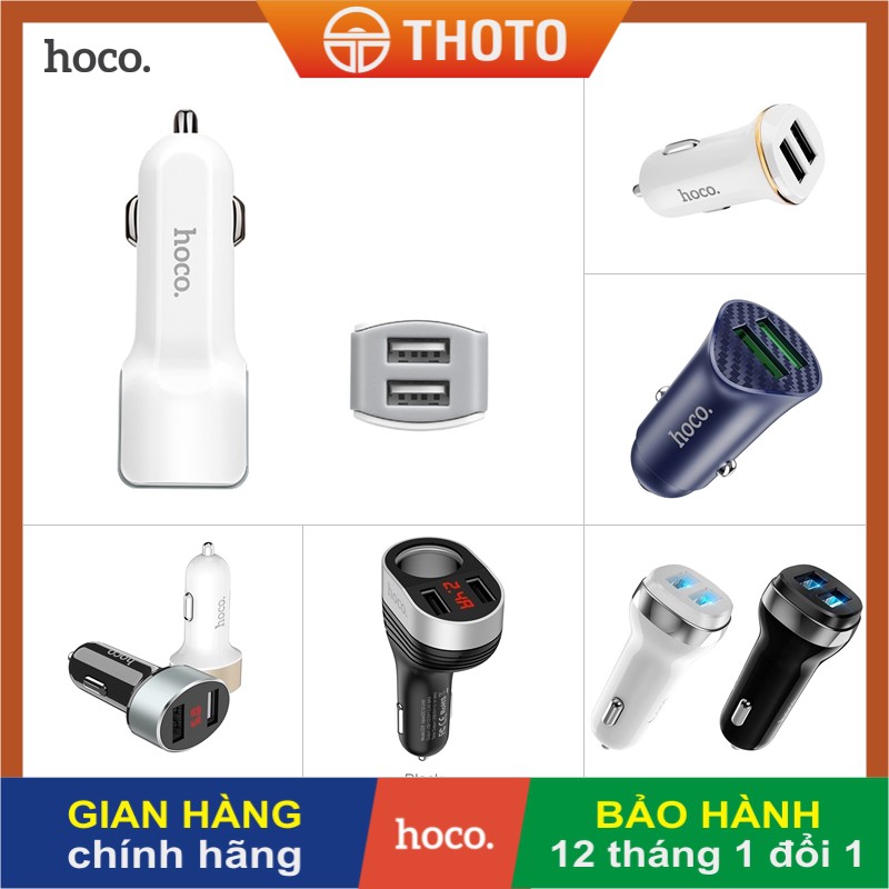 [Thoto Shop] Tẩu ô tô, cóc sạc nhanh điện thoại trên xe hơi cao cấp chính hãng HOCO Z23 12W 2 cổng USB