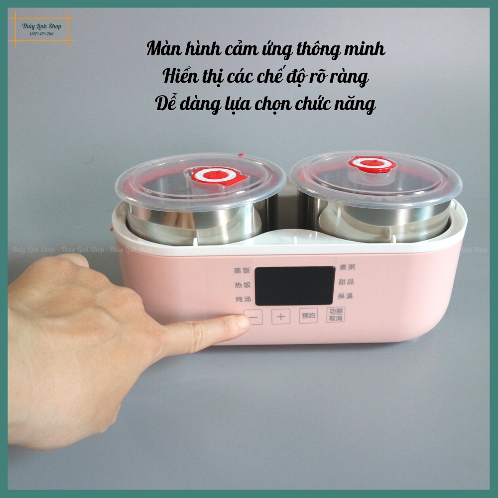 [BẢO HÀNH 1 NĂM] - HỘP CƠM CẮM ĐIỆN PESKOE-4 NGĂN INOX CAO CẤP-DUNG TÍCH 2L-HÂM NÓNG, NẤU THỨC ĂN HIỆN ĐẠI