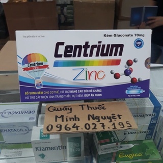 Centrium Zin C Hỗ trợ bổ sung kẽm, tăng cường sức đề kháng (20 ống)