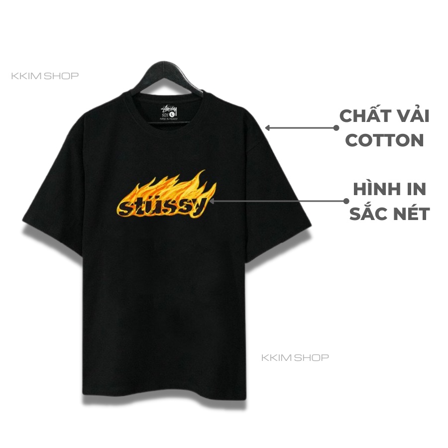 Áo Thun Tay Lỡ STUSSY, áo phông unisex Form rộng oversize, chất liệu Cotton. KKIMShop
