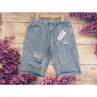Quần jeans ngố nữ size đại rách lưng siêu cao