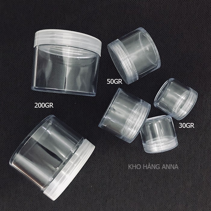 5 HỦ HẤP DẦU  200GR - 5 HỦ NHỰA TRONG SUỐT LỚN 200 GR - 5 HỦ NHỰA ĐỰNG KEM - 5 HỦ NHỰA - 5 HỦ KIẾNG