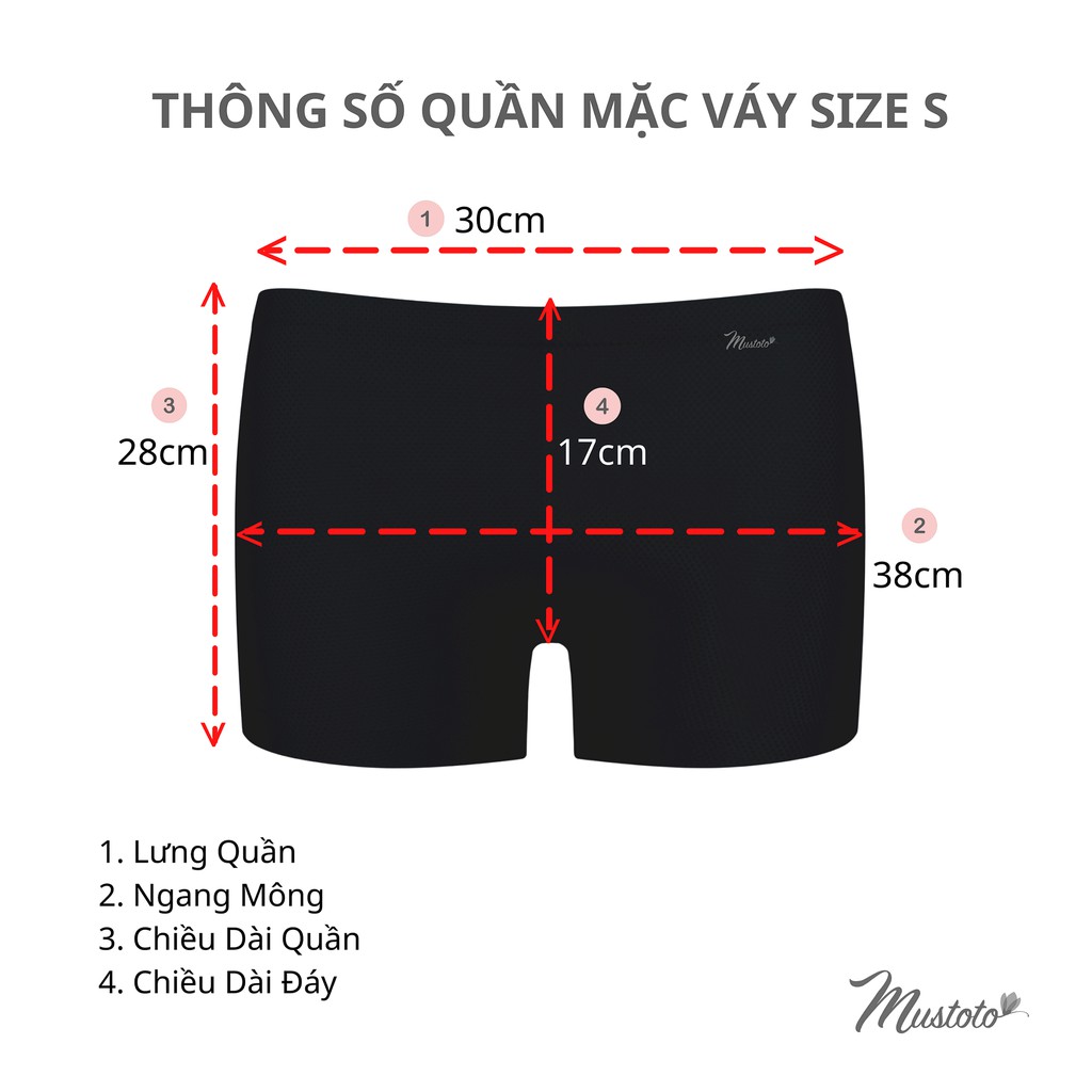 Quần Lót Đùi Nữ Trơn Mặc Váy Thoải Mái Cassia (Mustoto MQ25)