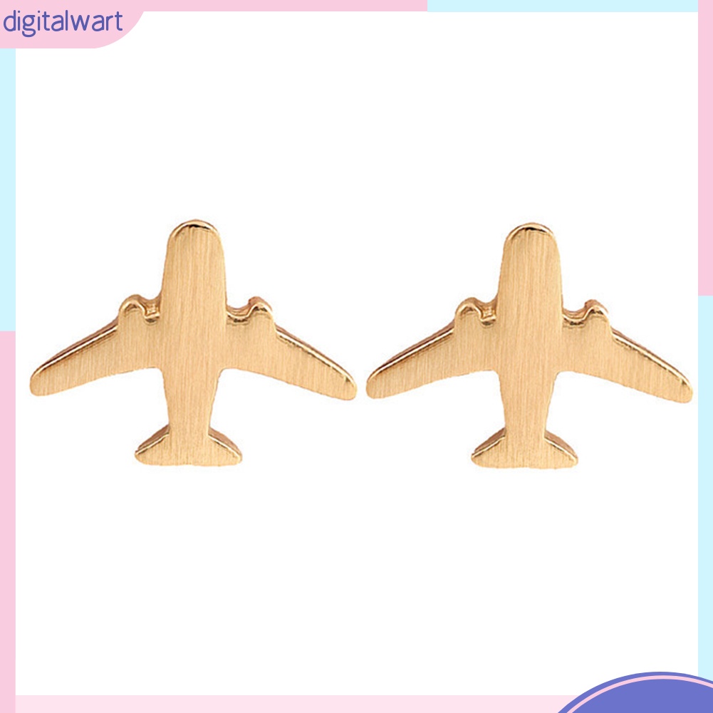 Đôi khuyên tai mạ bạc trang trí hình máy bay độc đáo