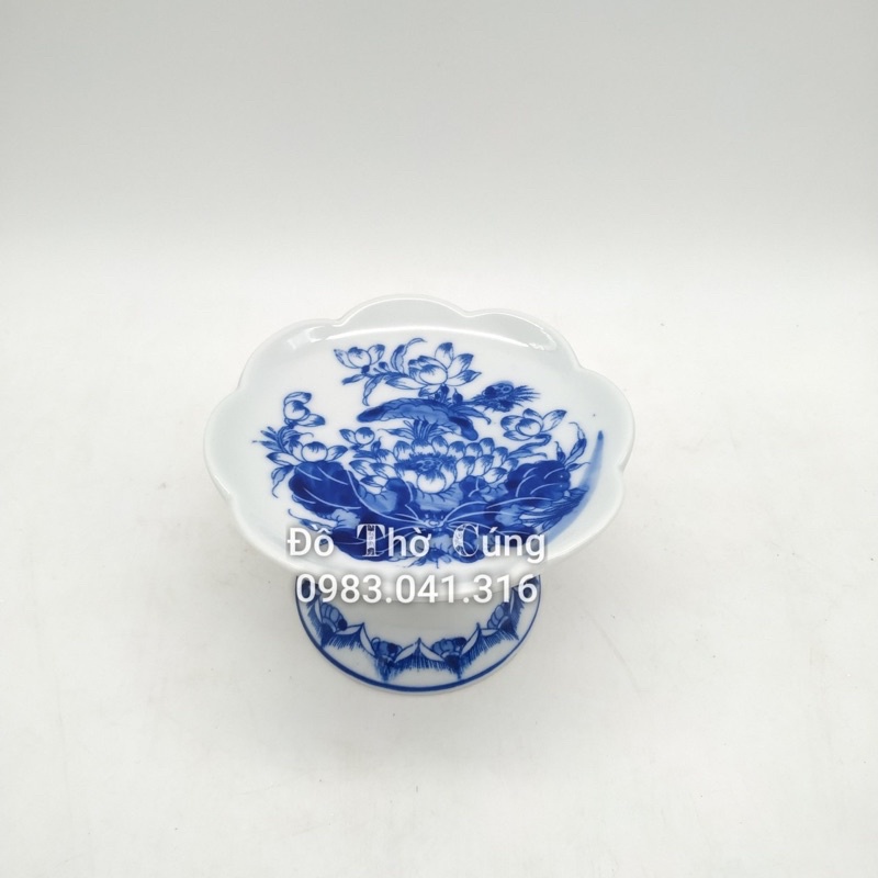 Đĩa trầu sen / Rồng phượng có chân - Đài sen to vẽ kĩ (HK)