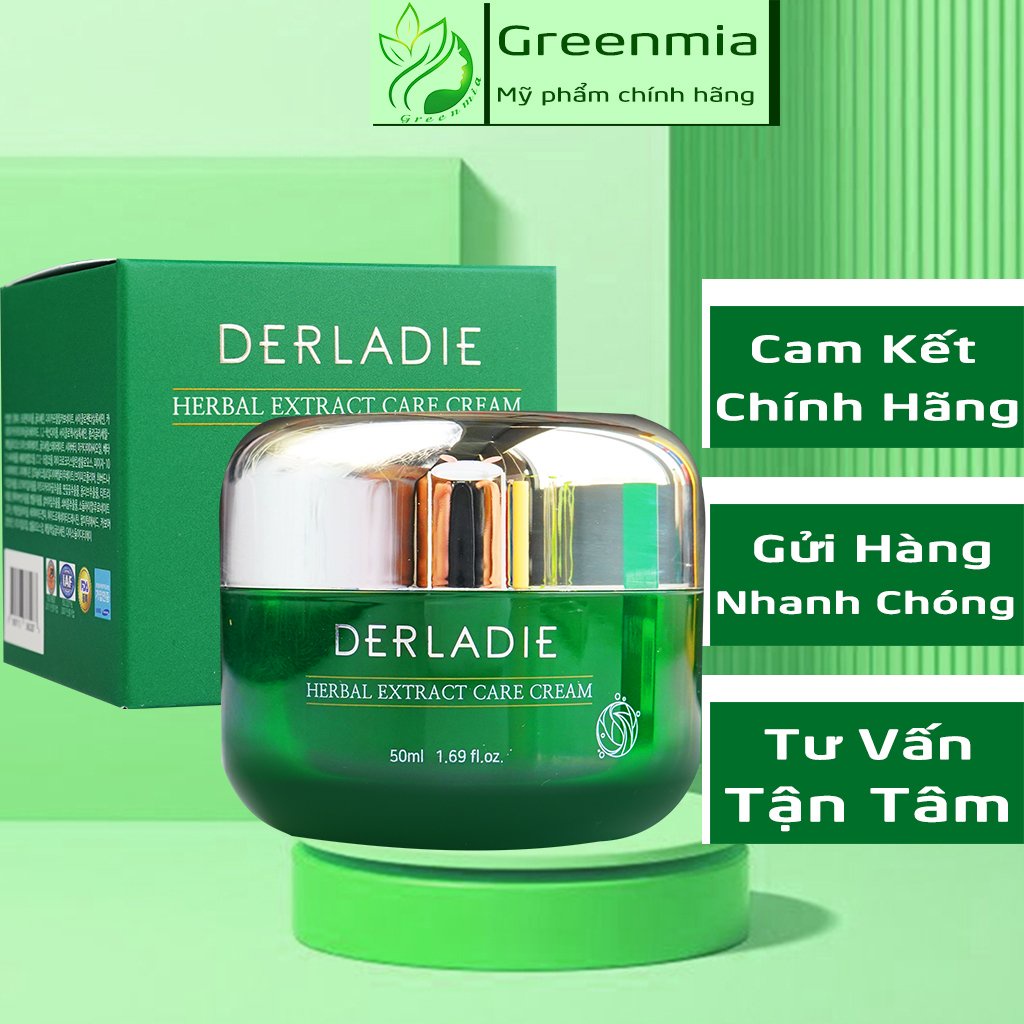 Kem Dưỡng Tràm Trà DERLADIE Giảm Mụn Kiềm Dầu 12 Giờ DERLADIE HERBAL EXTRACT CARE CREAM 50ml [NHẬP KHẨU CHÍNH HÃNG]