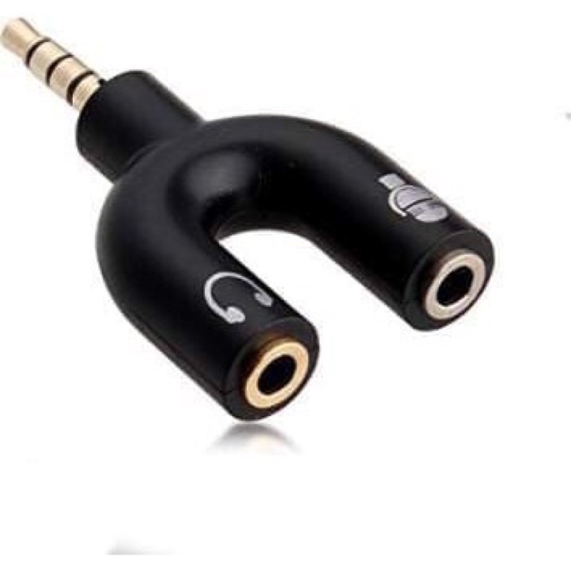 Kẹp micro AUDIO SPLITTER U SHAPE 2 trong 1 MIC & AUDIO JACK 3.5MM