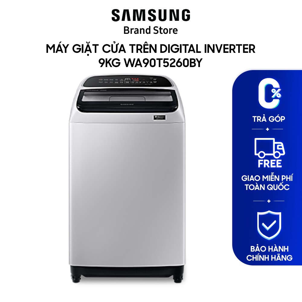 [Mã ELMALL1TR giảm 5% đơn 3TR] Máy giặt cửa trên Samsung Digital Inverter 9kg (WA90T5260BY)