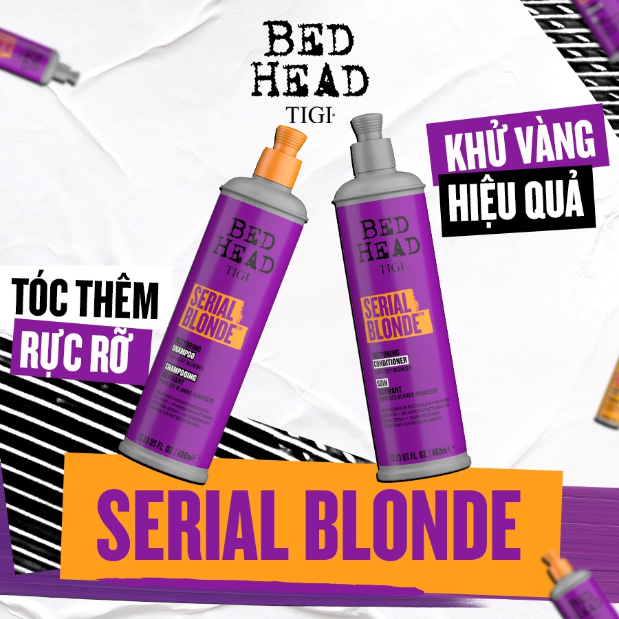 Bộ Dầu Gội Xả Tigi Serial Blonde Dành Cho Tóc Tẩy 400ml