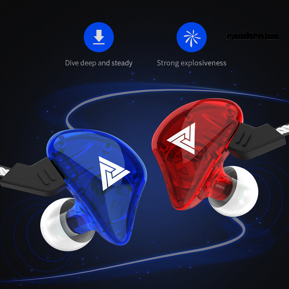 /REJ/ Portable Wired In-Ear Heavy Bass Moving Coil Earphones Running Sports Headphone