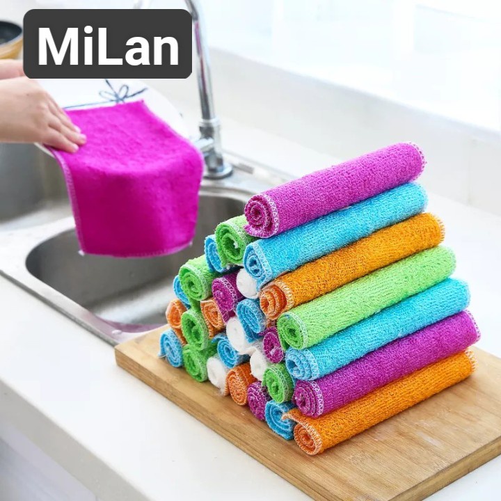 Khăn Cotton Vuông Nhiều Màu Lau Chùi Bếp