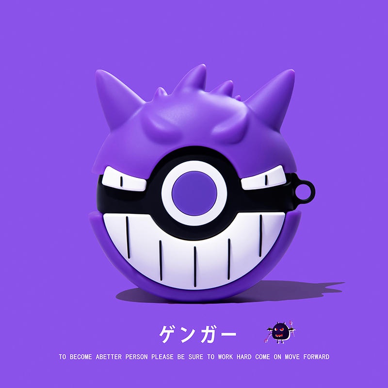Vỏ Bảo Vệ Hộp Sạc Tai Nghe compatible AirPods 3 3rd) Geng Ghost Pokeball 2021 Bằng Silicone