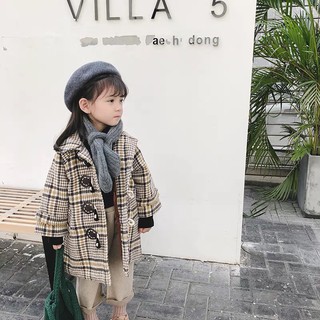 Áo khoác dạ cho bé, kẻ caro mặc rất thoải mái