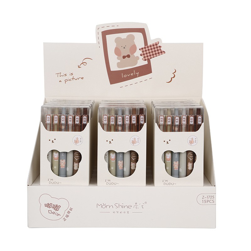 Lẻ 01 bút mực đầu bấm Pennie hoạt hình gấu thiết kế cute cho học sinh ghi chép