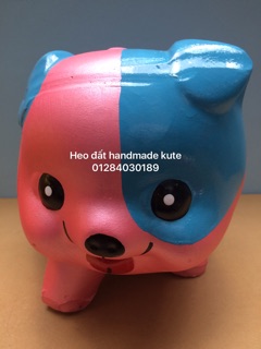 Heo đất handmade chó 1 mắt Hồng XL