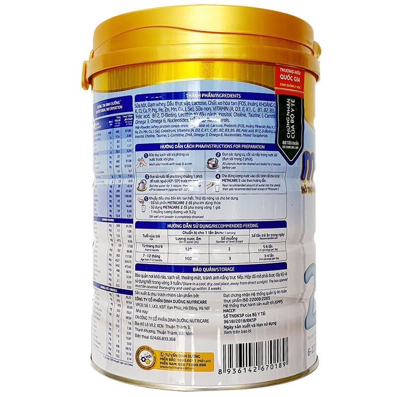 Cơ hội sở hữu sữa Meta care -1 900g ( date mới nhất 2022)