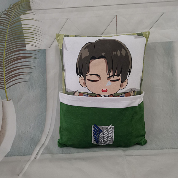 Attack on Titan Sleep Pillow Plush Cushion Ackerman Levi Eren Mikasa Reversible Home Soft Comfortable Pillows Gift