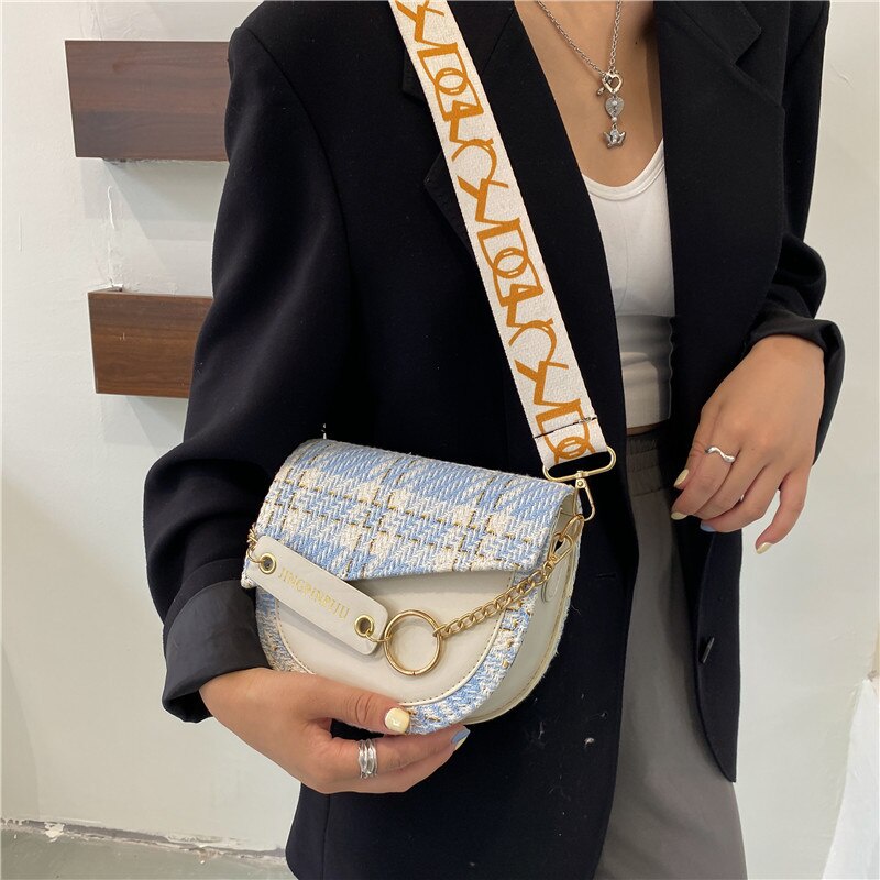 Túi da Pu Messenger JASMIN NOIR hình bán nguyệt đeo chéo thời trang