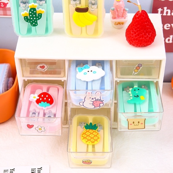 Bộ 2 Bấm Móng Tay Móng Chân Có Hộp Đựng Hoạt Hình Xinh Xắn