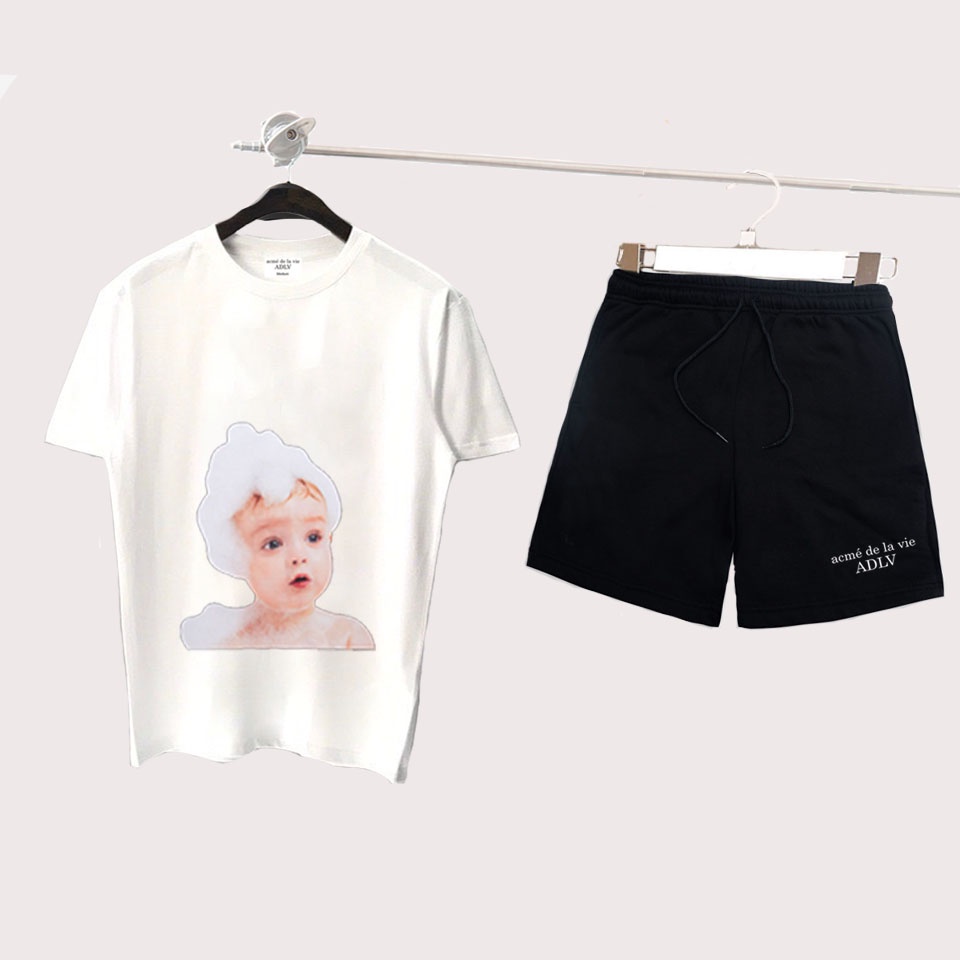 Bộ Thể Thao Nam Nữ ADLV BÉ XÀ BÔNG Bộ Quần Áo thun Unisex  ADLV BÉ XÀ BÔNG  (BỘ 15-16)