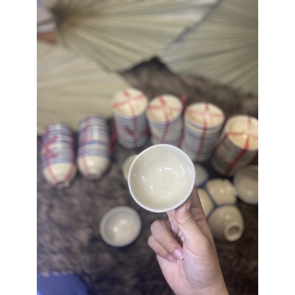 Chén bánh bò chỉ xanh phong cách xưa