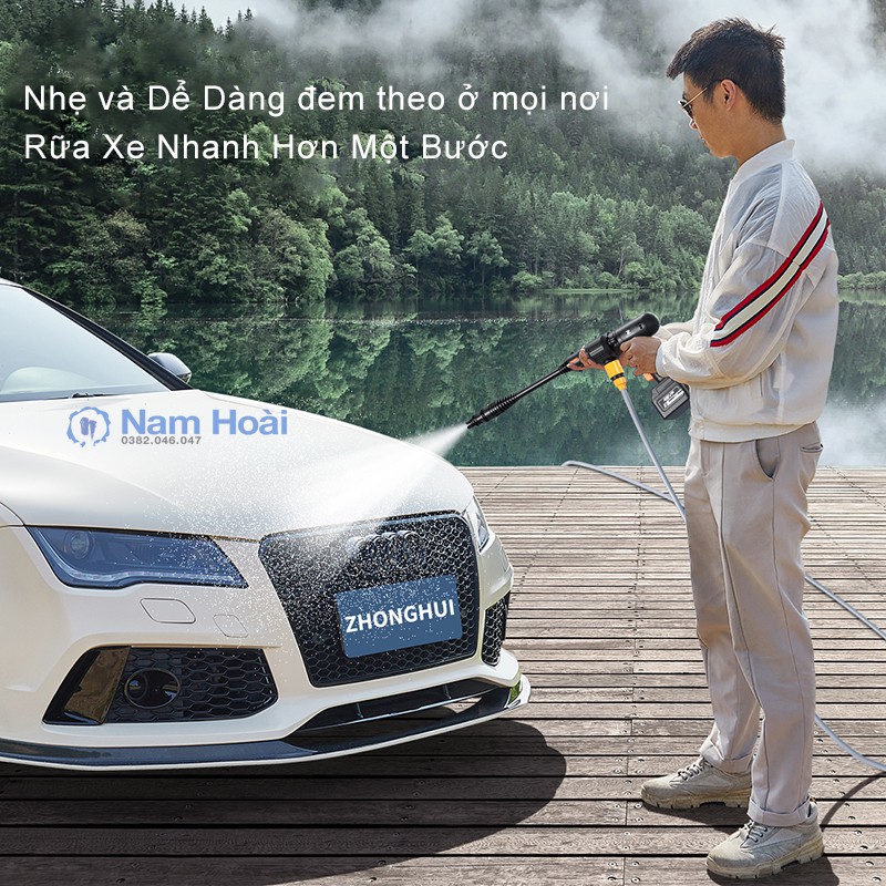 Máy Rửa Xe Cầm Tay Zhong Hui Thế Hệ 4 24VF250W, Áp lực cực mạnh [BẢO HÀNH 12 THÁNG]