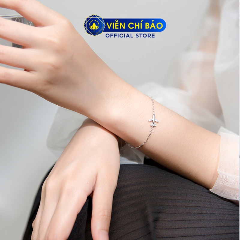 Lắc tay bạc nữ hình máy bay chất liệu bạc 925 thời trang phụ kiện trang sức nữ thương hiệu Viễn Chí Bảo L400715x1