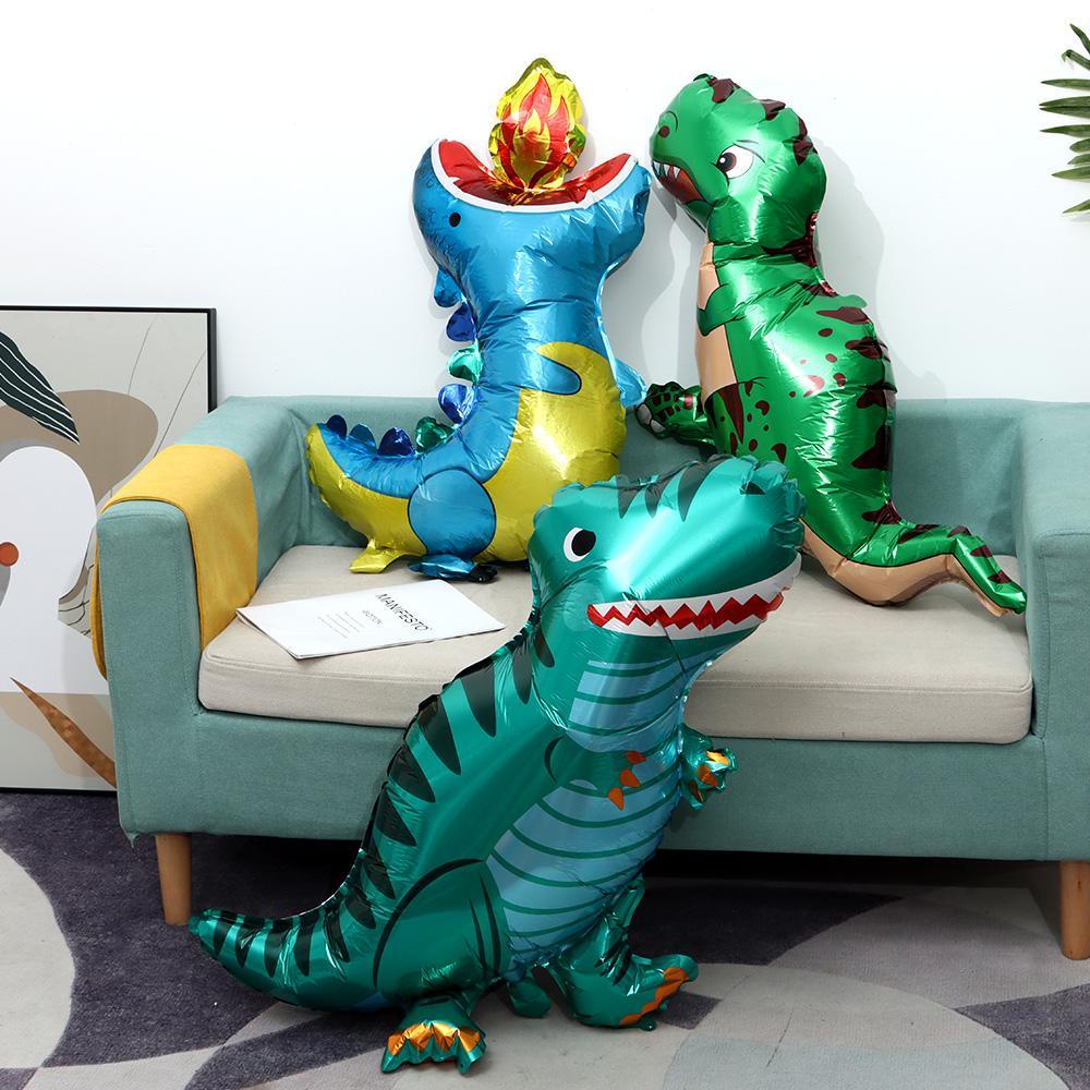 Bong Bóng Lá Nhôm Chủ Đề Khủng Long Đáng Yêu Trang Trí Nhà Cửa