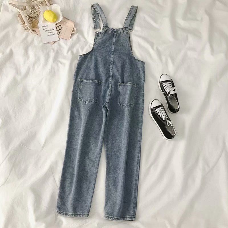 [Hàng Có Sẵn Bán Chạy] Quần Yếm Denim Dáng Rộng Phong Cách Xuân Hè Dễ Phối Đồ Kiểu Mới Phù Hợp Cho Học Sinh Nữ