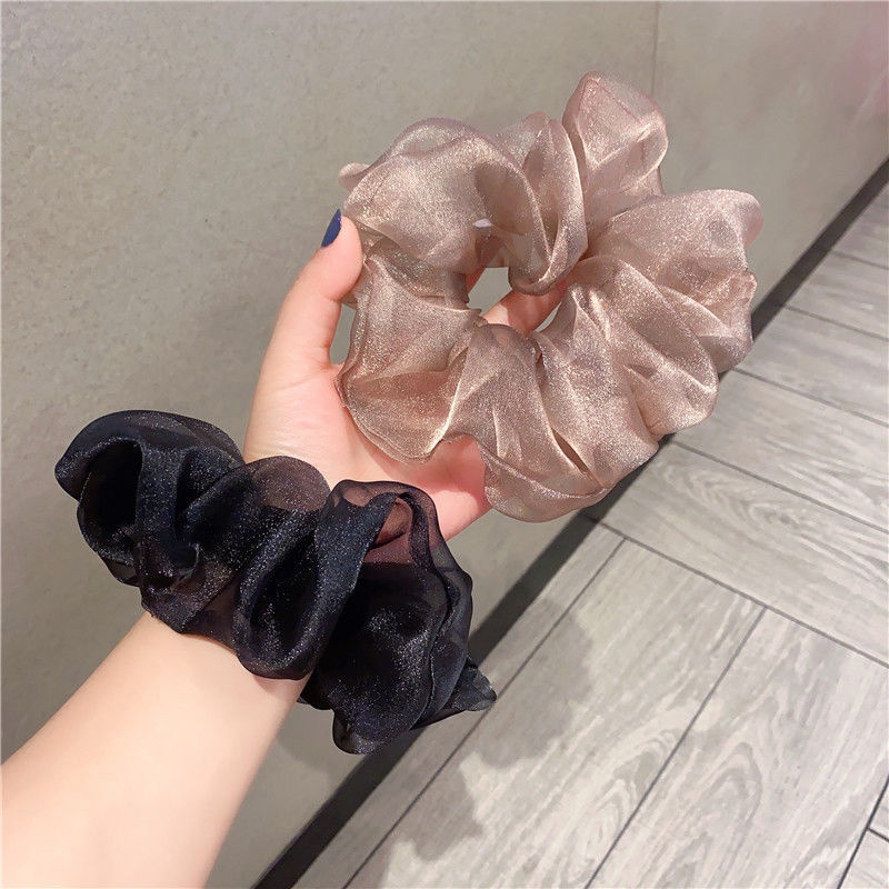 Dây buộc tóc, cột tóc scrunchies vải voan màu trơn - tiemcuaxu