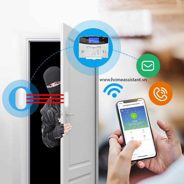 Bộ Trung Tâm Báo Động Chống Trộm Wifi Sim GSM Tuya T3